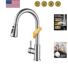 Kitchen Faucet with Pull Down Sprayer, Single Handle High Arc Kitchen Sink Fa...