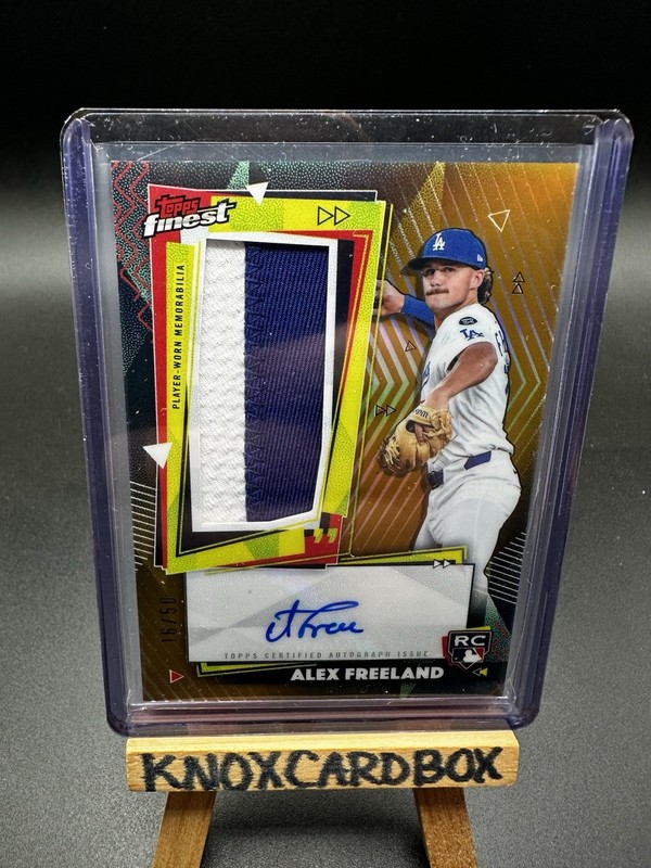 2026 Topps Finest Rookie Patch Auto Alex Freeland Gold 16/50 (RC) Dodgers