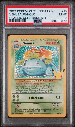 2021 POKEMON CELEBRATIONS CLASSIC COLL #15 VENUSAUR-HOLO PSA 9