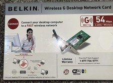 Belkin F5D7000 722868462324 PCI Adapter Wireless G Desktop Network Card- New 