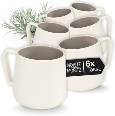 CAVO - 6er Set Kaffeetassen Stone - ca. 500 ml - aus hochwertigem Steinzeug