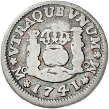 ☆ PLATA HISPANA • COLONIAL 1/2 REAL 1741 • MÉXICO MF • FELIPE V ☆ ESPAÑA ☆ ☆C9860