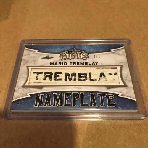 2019/20 LEAF LUMBER KINGS MARIO TREMBLAY GAME USED  NAMEPLATE #1/1 RARE