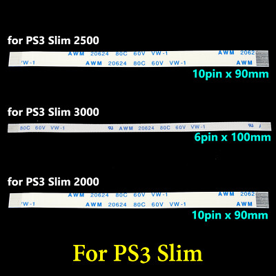 Power Eject Button 10Pin 6Pin Flex Ribbon Cable For Sony Playstation 3 PS3 Slim