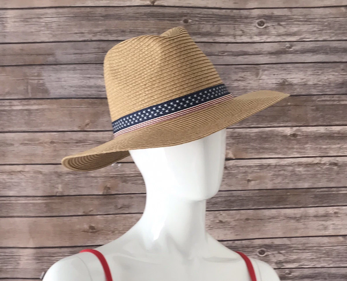 Merona Womens Adult Star Panama Sand Hat One Size Stars and Stripes