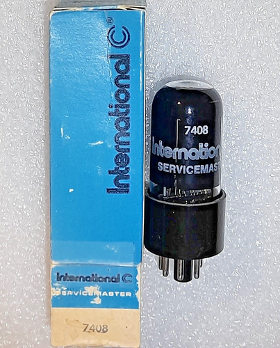 7408 (6V6GT) Int'l Servicemaster black glass NOS Vacuum Tube, TV-7D Tested 111%