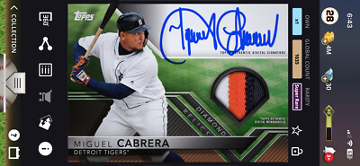[DIGITAL CARD] TOPPS Bunt 2020 MIGUEL CABRERA OPENING DAY RELIC SIG, DET TIGERS