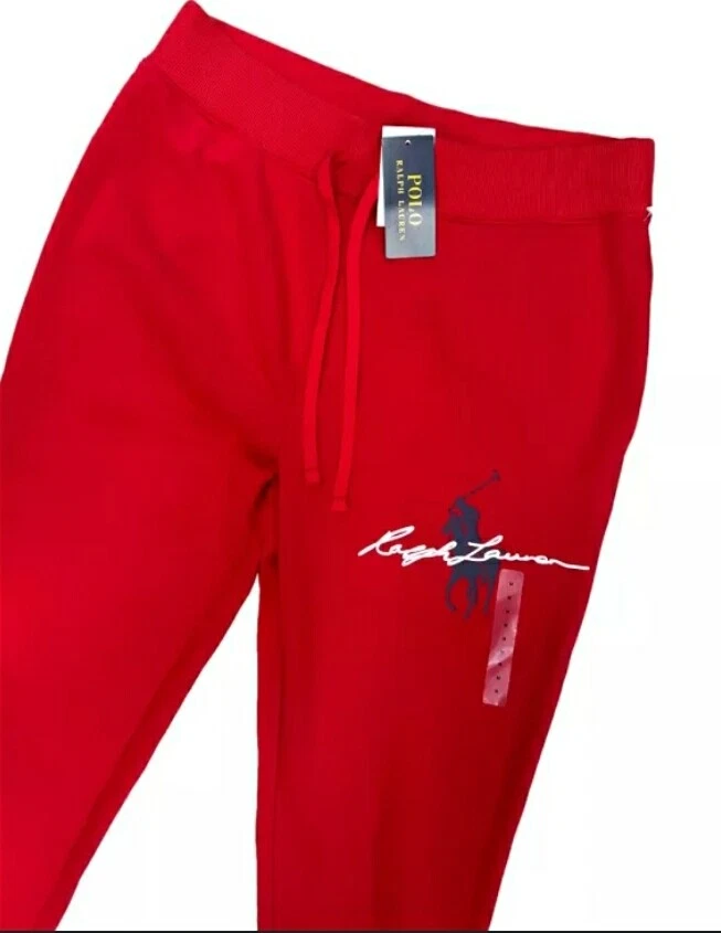 NEW TAGGED RALPH LAUREN summer RED JOGGERS POLO BOTTOMS PANTS rpp£149