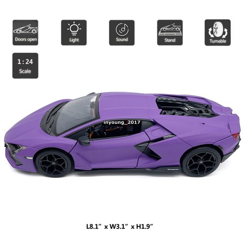 1:24 Lamborghini Revuelto Model Car Diecast Toy Cars Boys Toys for Kids Purple - Picture 2 of 12