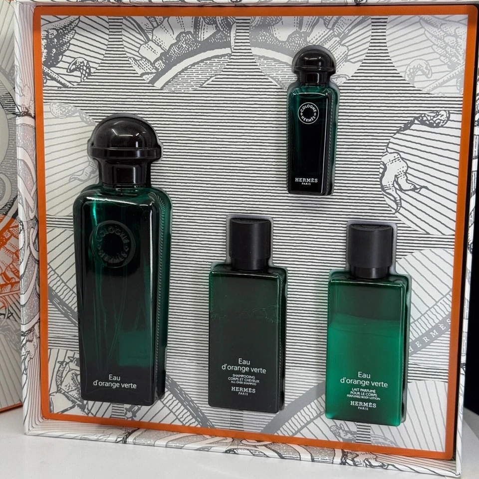 NUEVO Hermes Eau D'Orange Verte Set (100 ml+ 7,5 ml + Champú 40 ml + B/L 40 ml Foto 2 de 4