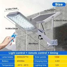 Commercial Solar Street Light "Dusk to Dawn" 12 Hour Runtime With Remote