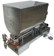 100-1000ml Liquid Thick Paste Filling Machine Piston Filler 60L Mixing Hopper