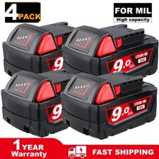 【Free shipping】 4Pack M18 9Ah 18V high-quality Replacement Battery for milwaukee