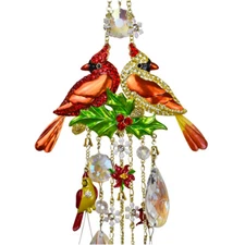 Kirks Folly Cardinal Memories Wind Chime With Removeable Snowflake Shimmer gt