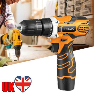 12V 21V Impact Drill Cordless Power Drill Two-Speed DIY Driver Power  Tools UK