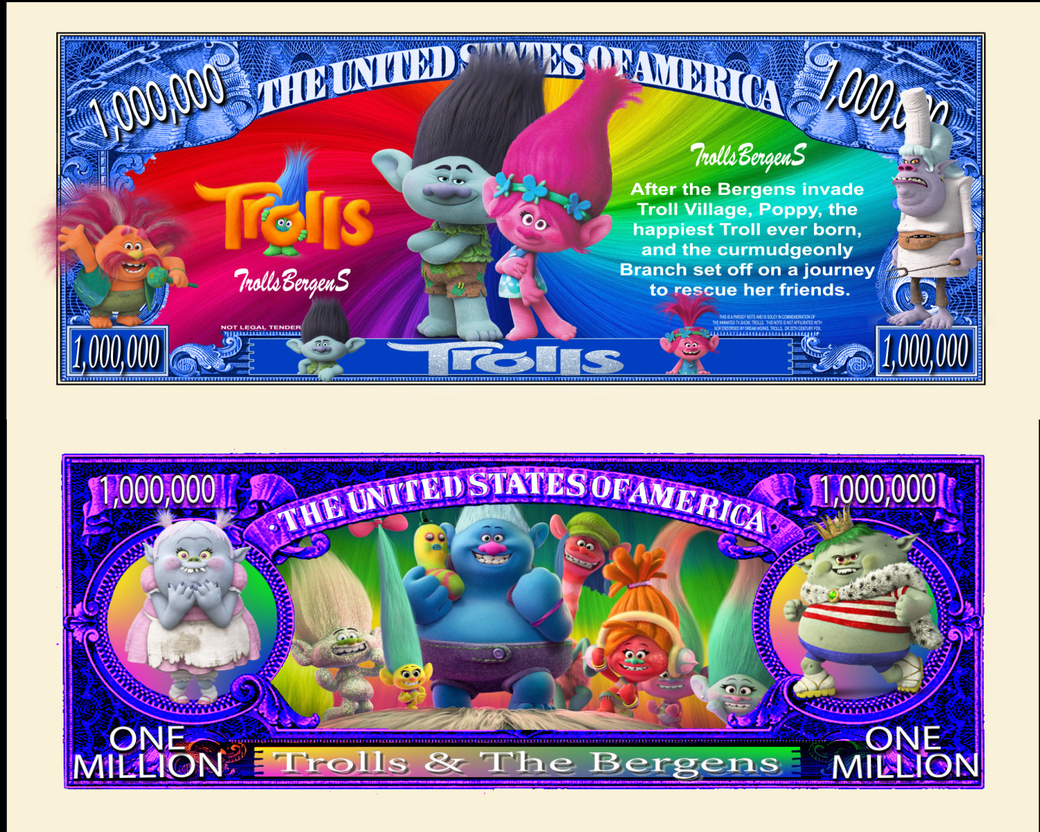 Kid Stuff Cartoons Set of 20 Million Dollar Bill Funny Money Notes ...