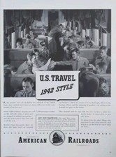 1942 Vintage American Railroads, US Army Transported To Battlefront Print Ad