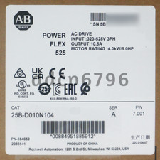 New Allen Bradley 25B-D010N104 PowerFlex 525 4kW 5Hp AC Drive 3 PH