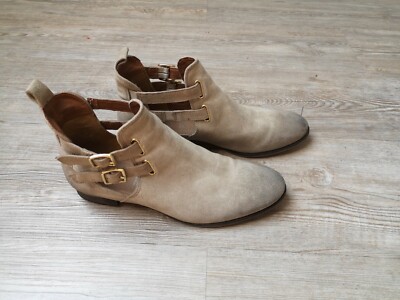 5th Avenue Stiefeletten chalsea 38 Grau Wildleder echt Leder gold