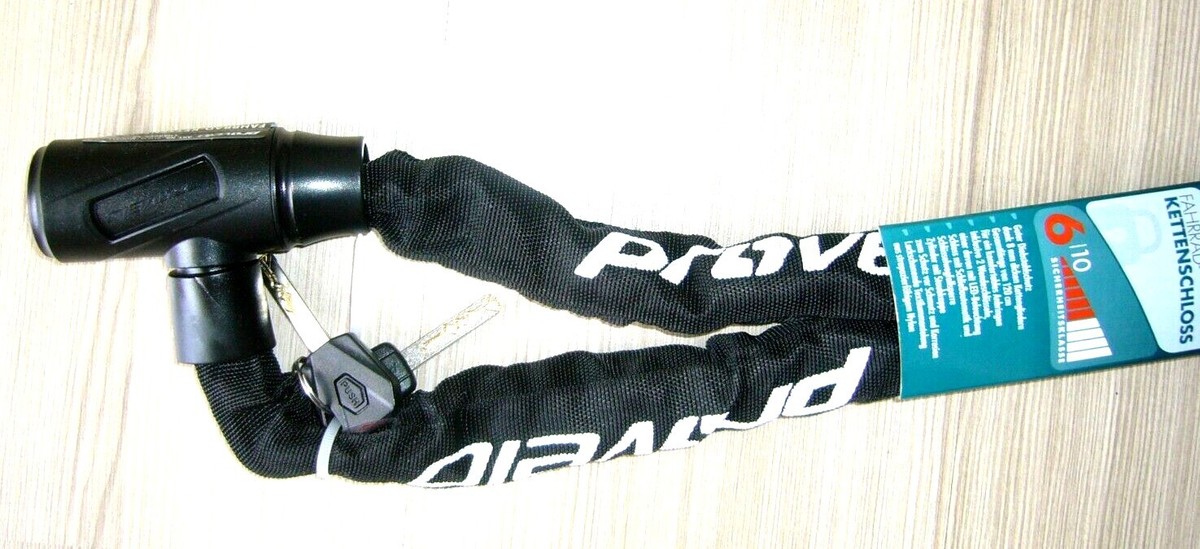 Fahrrad Kettenschloss PROVELO mit Schlssel oder Zahlencode +neu und ovp+ |  eBay.de