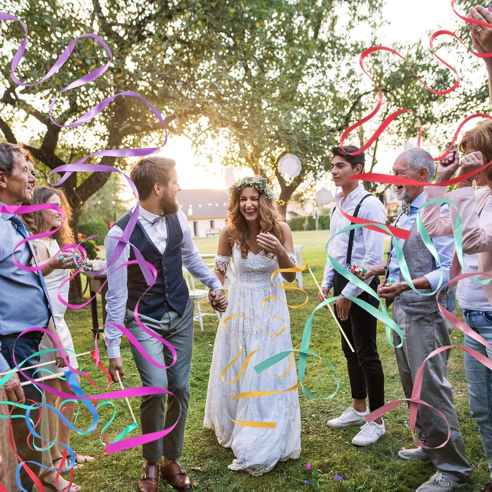 Paquete de 30 cintas de baile de 6,6 pies serpentinas para niños, palos de varita de bailarín de cinta, Ra Foto 4 de 4