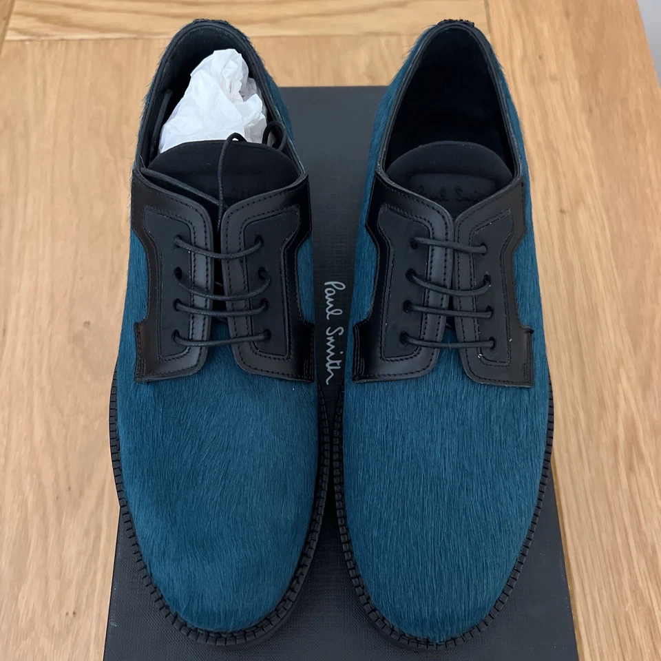 Paul Smith Womens Faux Fur Lace Up Mac Shoe Colour Petrol Green Size UK 6 EU 39 - Image 3 of 4