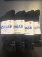 Unisex Bombas Honeycomb Bee Medium Men/Women Black Crew Socks 4 Pairs lot.