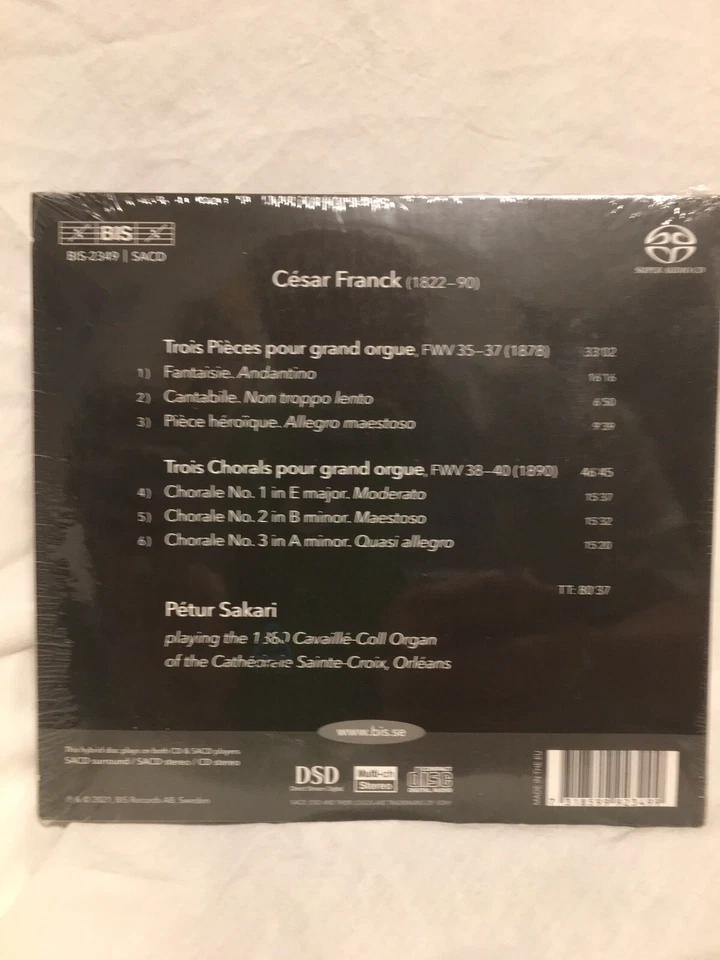 Cesar Franck￼ Petur Sakari - Trois Pieces / Trois Chorals [New SACD] Hybrid SACD - Image 2 of 2