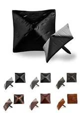 25 Pack 1.25" Square Pyramid Door Clavos Decorative Nails Rustic Hammered Iron