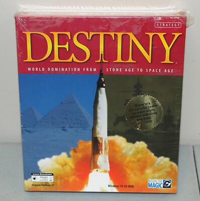 New!! Rare!! Vtg ''DESTINY: World Domination From Stone Age to Space Age'' PC GAME