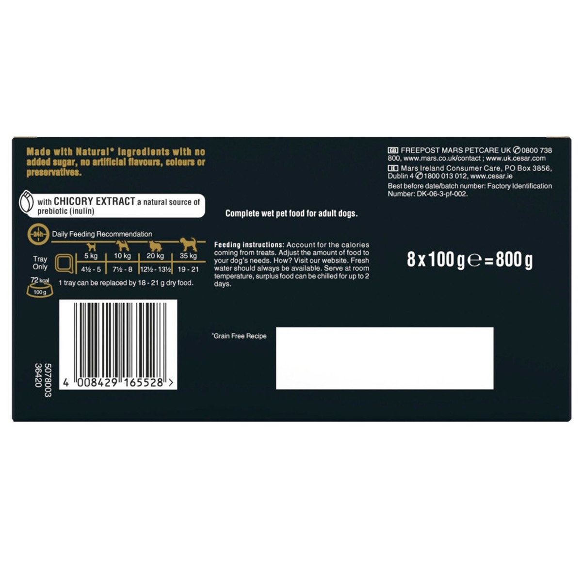 72 x 100g Cesar Natural Goodness Adult Wet Dog Food Trays Mixed in Gravy