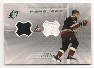 Krys Kolanos 01-02 Upper Deck SPx Rookie Treasures Dual Game Jersey