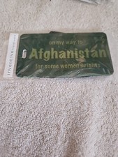 Inventive Travelware Green Luggage Tag " On My Way To Afghanistan.." box 280