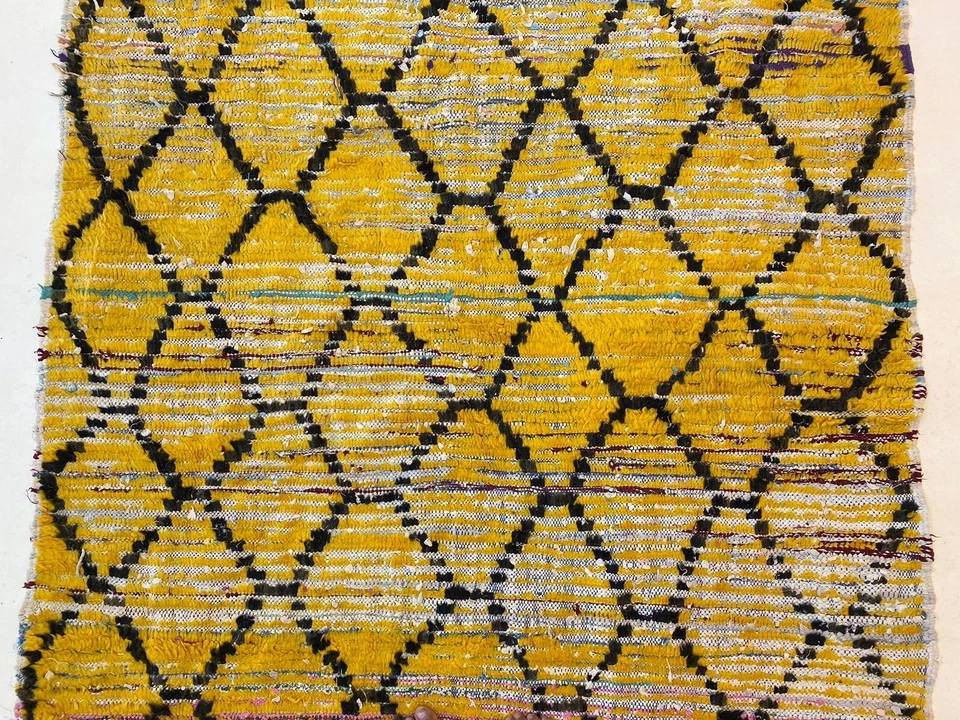 Alfombra de corredor marroquí, alfombra moderna de mediados de siglo, alfombra de fibra natural, alfombra naranja 4,7 x 8 pies Foto 3 de 4