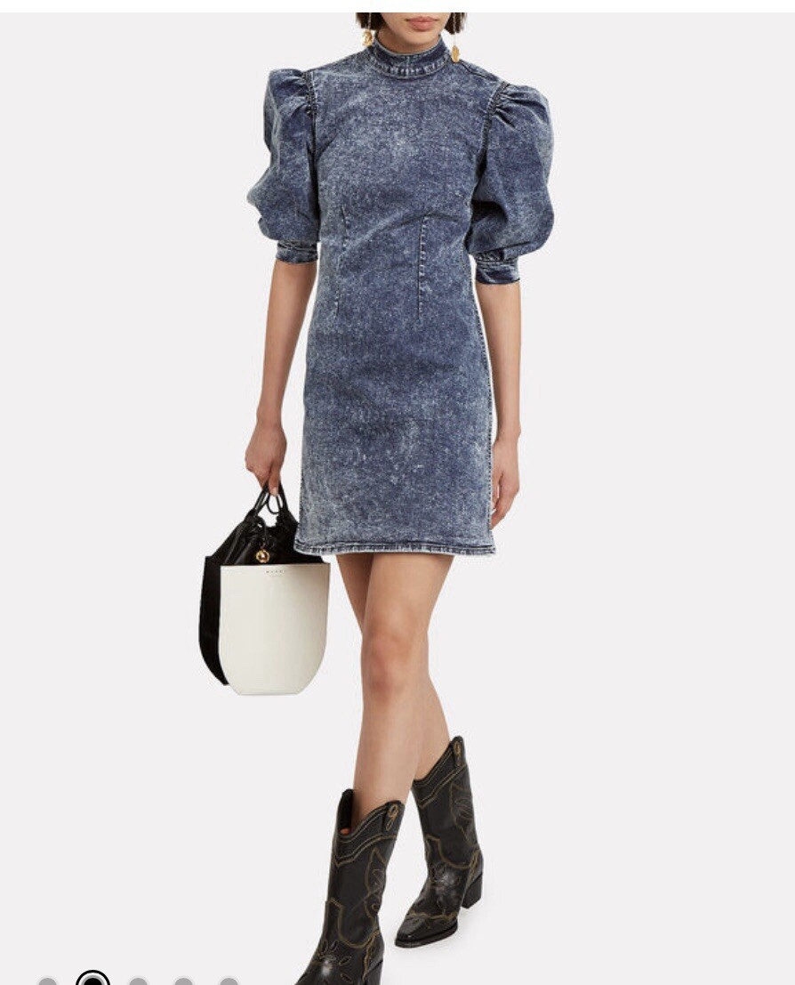 mini blue plaid dress AKIRA Patchwork Plaid Denim Mini Dress