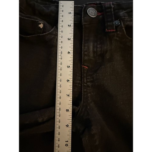 True Religion Geno Relaxed Slim Denim Shorts Boys 12 Black Youth Cuff Bottoms - Picture 14 of 15