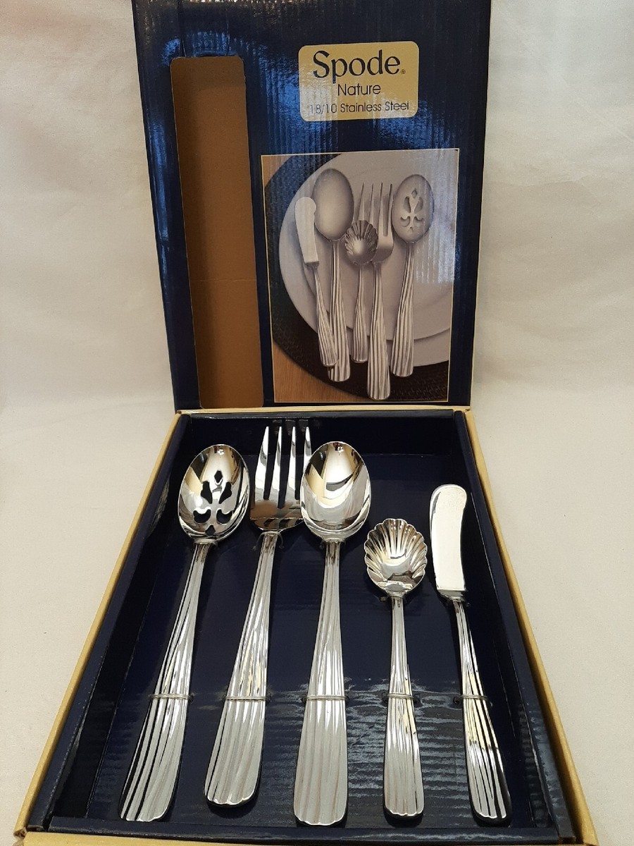 Spode Silver Nature Piece Serving Set Hostess Set New