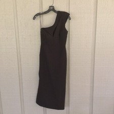 Bardot Aveline One Shoulder Dress Size 2 Slit Cut Out Detail Sleeveless Black