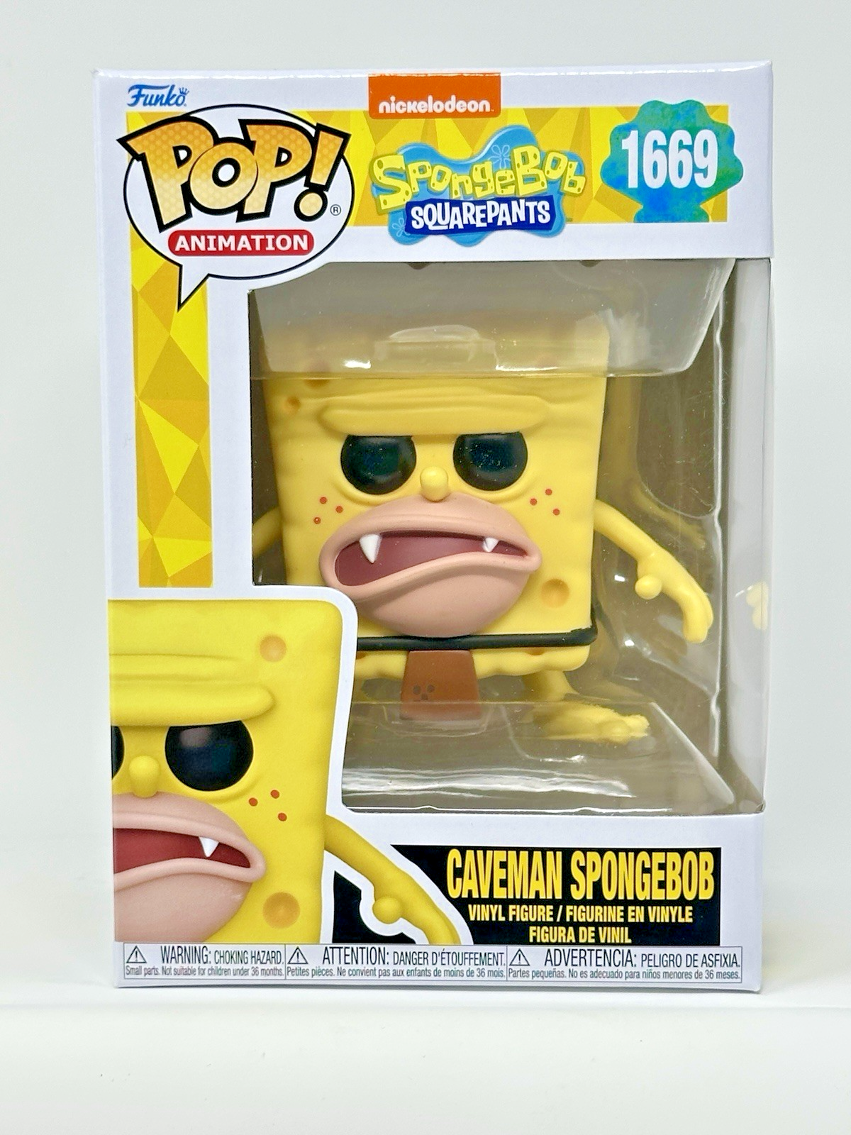 Funko Pop SpongeBob SquarePants 25th Anniversary Caveman SpongeBob Vinyl Figure #1669 with Protective Case