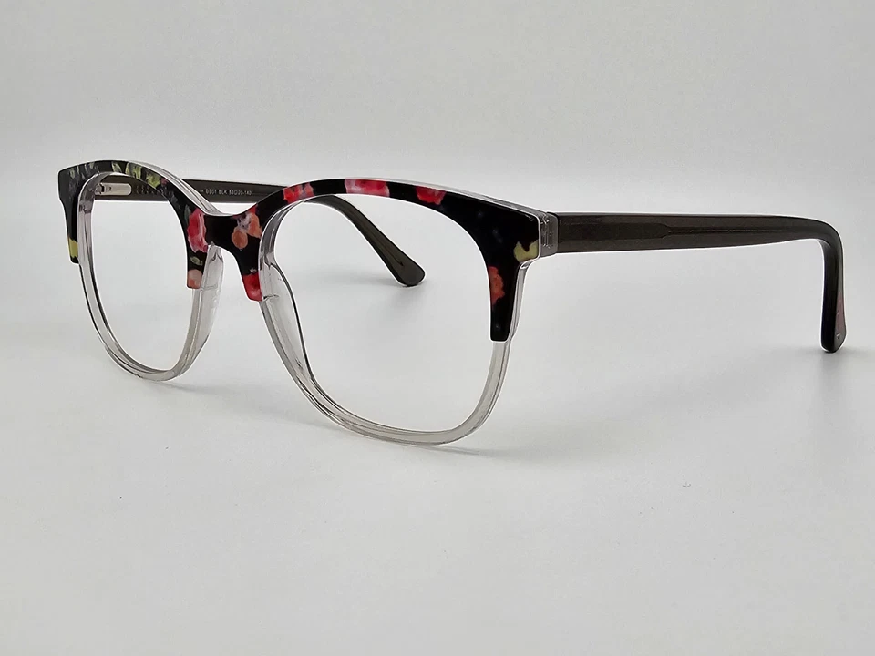 Betsey Johnson Sunwear BS01 Black Floral Sunglasses FRAME ONLY 53-20-140 - Image 3 of 4