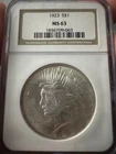 1923 Peace Silver Dollar $1 - NGC Certified MS63 - Stunning Luster & Eye Appeal!