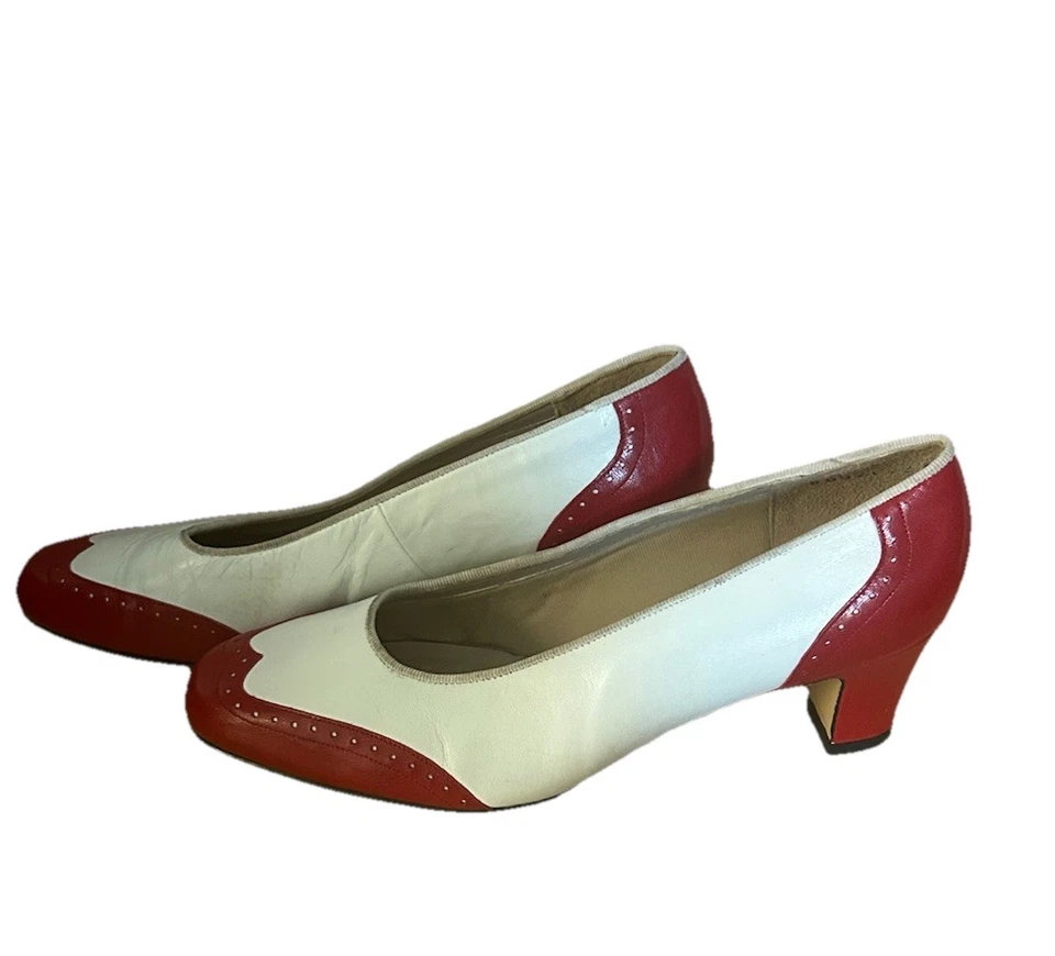 Кожаные туфли-лодочки Ros Hommerson в стиле крыла красно-белые старые деньги церковь - Изображение 2 из 4