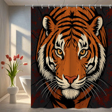 Tiger Shower Curtain - Bold Animal Design for Unique Bathroom Decor