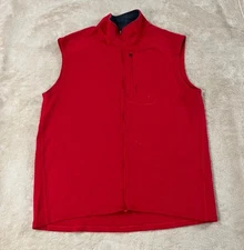 Ibex Mens wool vest size XL red USA 100% Full Zip sleeveless