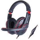 Gaming Headset with Rotating Microphone - Soft Adjustable Headband - Red