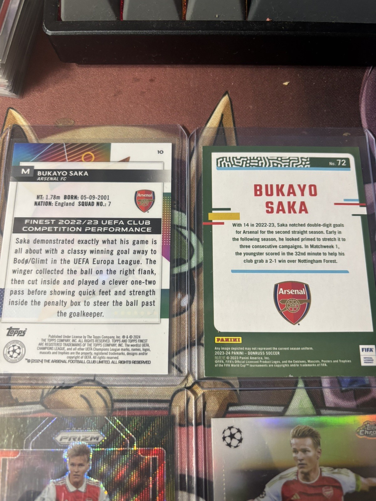 Arsenal Card Lot (Saka #'d, Odegaard #'d, Silvers, Rookies, Base, Inserts) view 4