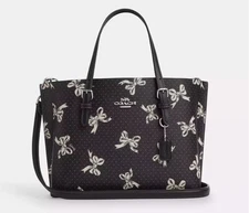 NWT Coach Mollie Tote Bag 25 In Signature Canvas With Bow Print CY648 🎁