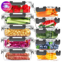 Skroam Glas Frischhaltedosen 10Er Pack Luftdicht Bpa Frei VorratsbehäLter