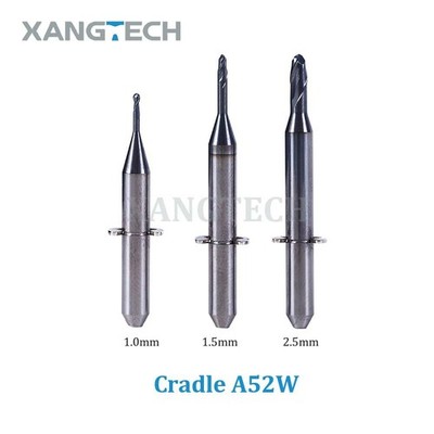 Cradle A52W Metal Milling Burs 1.0/1.5/2.5mm Tools Shank D 4mm for Alloy CoCr