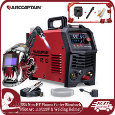 ARCCAPTAIN 55A Plasma Cutter Non-HF Pilot Arc Blowback IGBT LED Welding Helmet